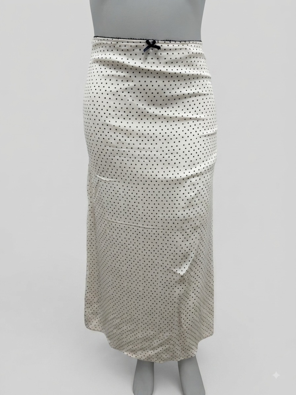 Madden Girl Women’s Ivory Heart Dot Print Maxi Skirt Size M Stretch Fits L
